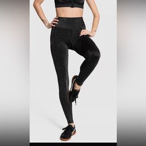 PINK Victoria's Secret Glitter Black Leggings